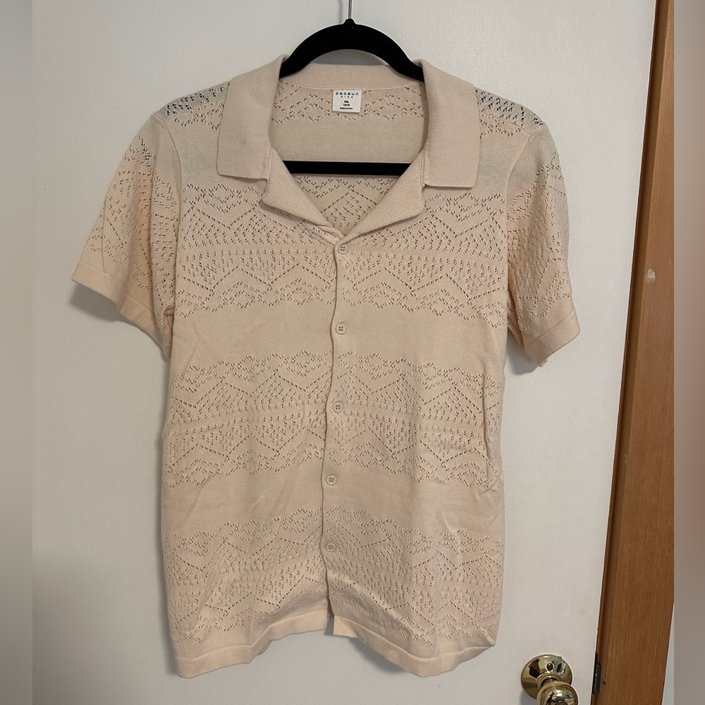 PacSun Boys Knitted Short Sleeve Button Down